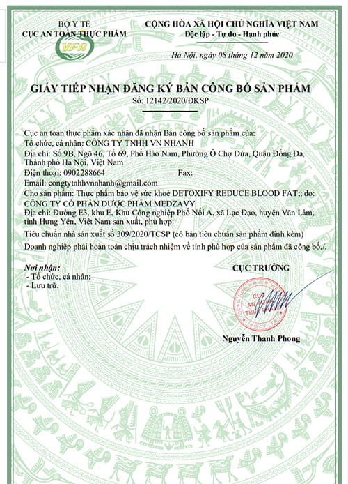 giấy đăng ký detoxify