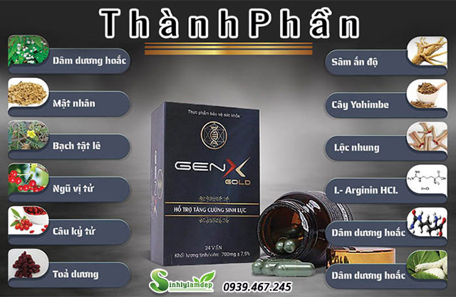 thành phần sản phẩm gen x gold