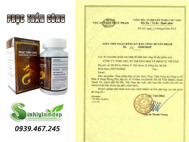 giấy đăng ký sản phẩm phục thần công