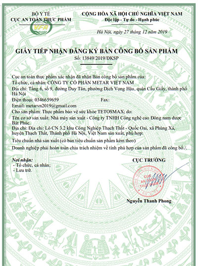 giấy đăng ký sản phẩm tetosmax