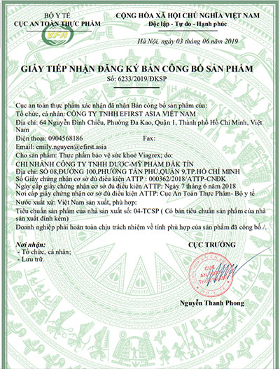 giấy đăng ký viagrex