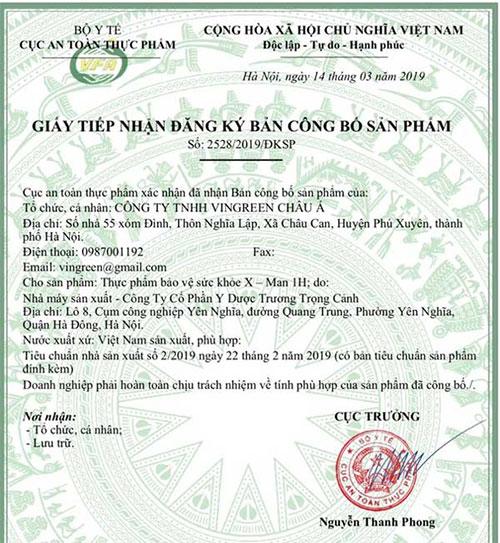 giấy đăng ký sản phẩm x-men 1h