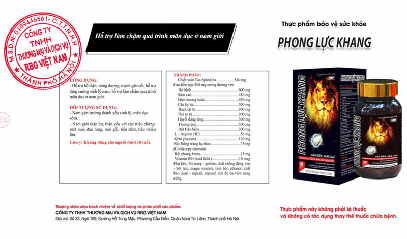 giấy chứng nhân Phong Lực Khang