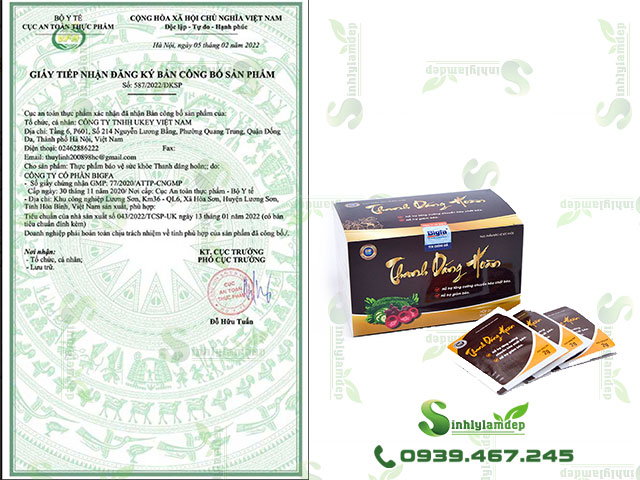 Chứng nhận sản phẩm Thanh Dáng Hoàn