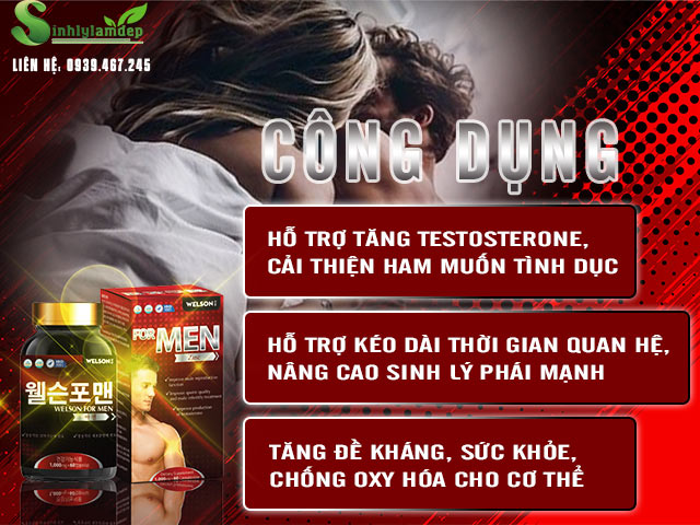 Công dụng của sản phẩm Welson For Men