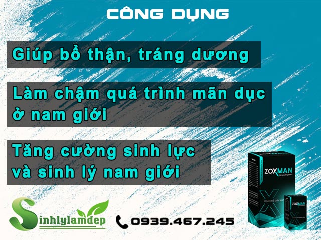 Công dụng của sản phẩm Zoxman