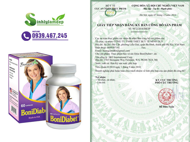 Giấy công bố sản phẩm BoniDiabet