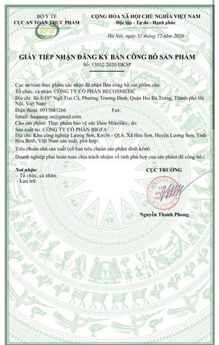 Mikeliks chứng nhận