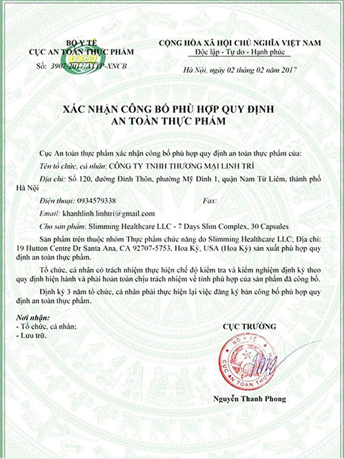 giấy đăng ký 7-day slim extreme