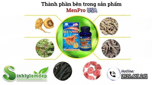 thành phần sản phẩm menpro usa