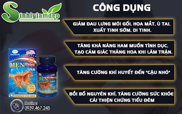 công dụng sản phẩm menpro usa