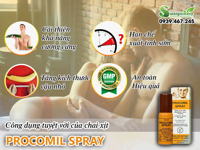 Công dụng chai xịt Procomil Spray