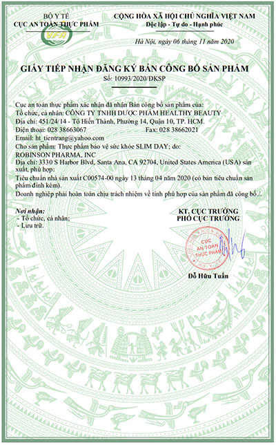 giấy đăng ký slim day