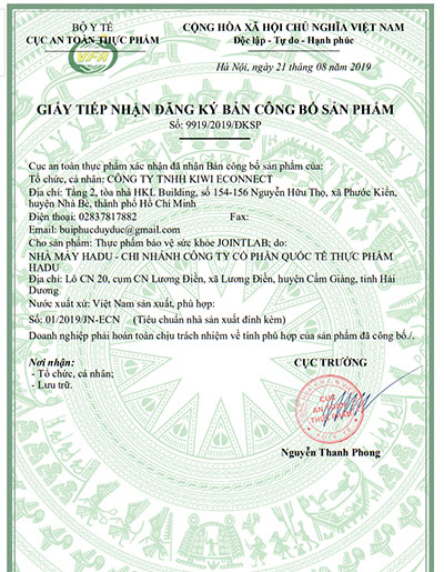 giấy công bố sản phẩm jointlab