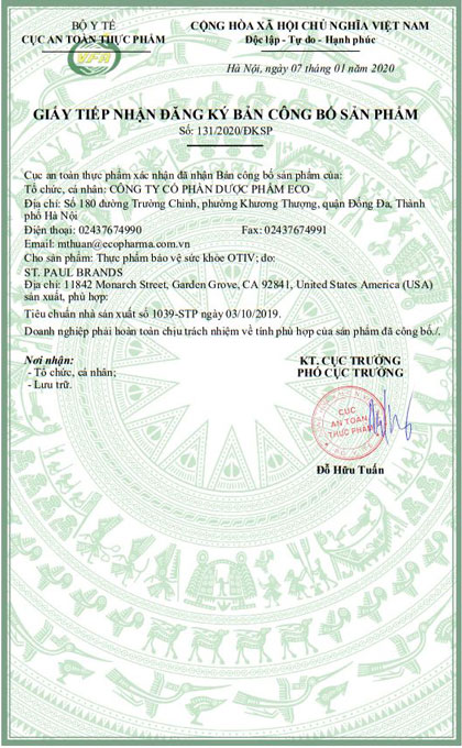 giấy chứng nhận otiv