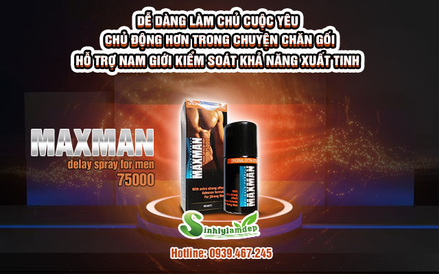 Maxman Delay Spray For Men 75000 - Xịt chống xuất tinh sớm số 1