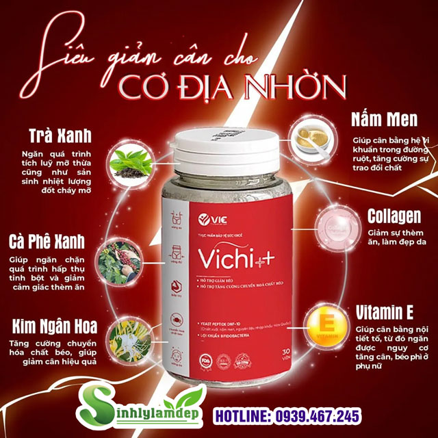 Thành phần của viên uống giảm cân Vichi++