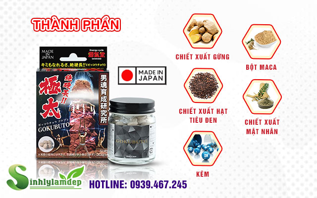 Thành phần của Gokubuto Nhật Bản